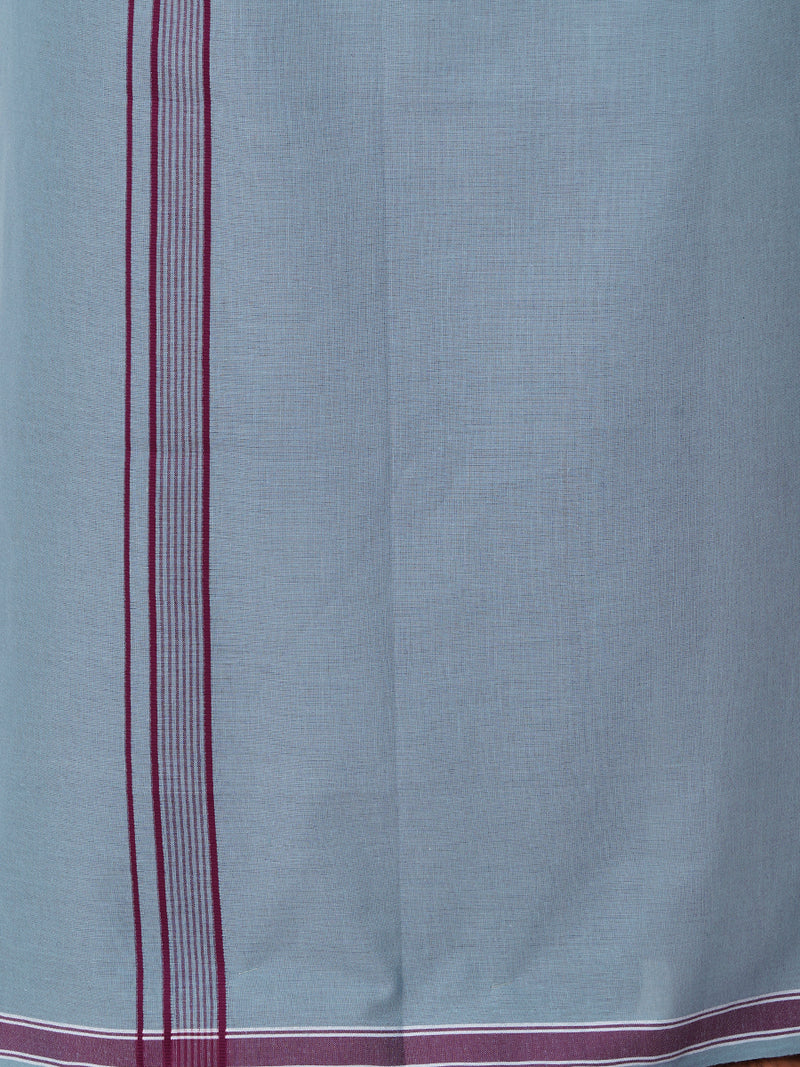 Mens Grey Lungi with Fancy Border Charming Line Colour 3
