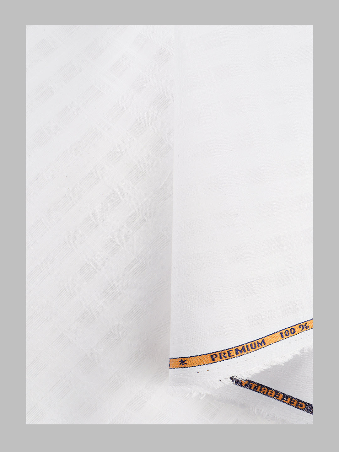 Men 100%Cotton Self Design Shirting Celebrity White C02