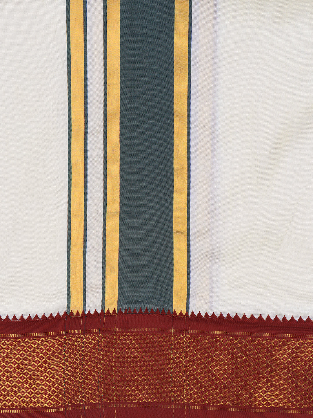 Men Art Silk Cream Panchakacham 9K (8*4)