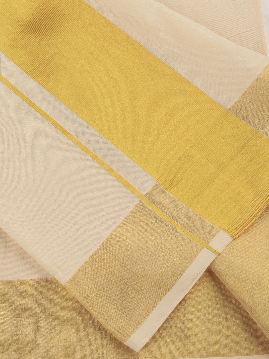 Men Premium Handloom Dhoti with Gold Jari Border HLM35