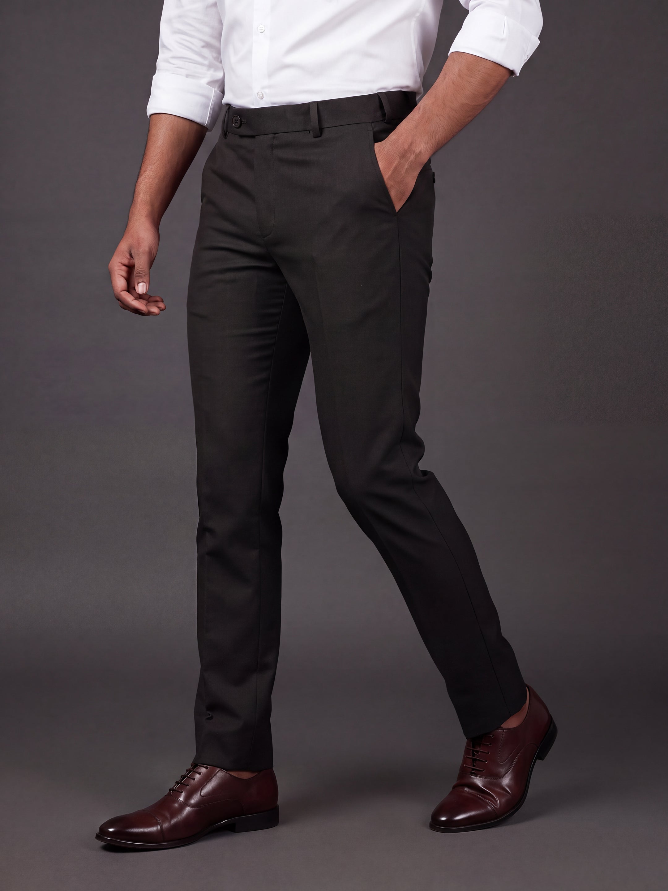 Prima Club Wool blended Stretchable Waistband Bottle Green Pants