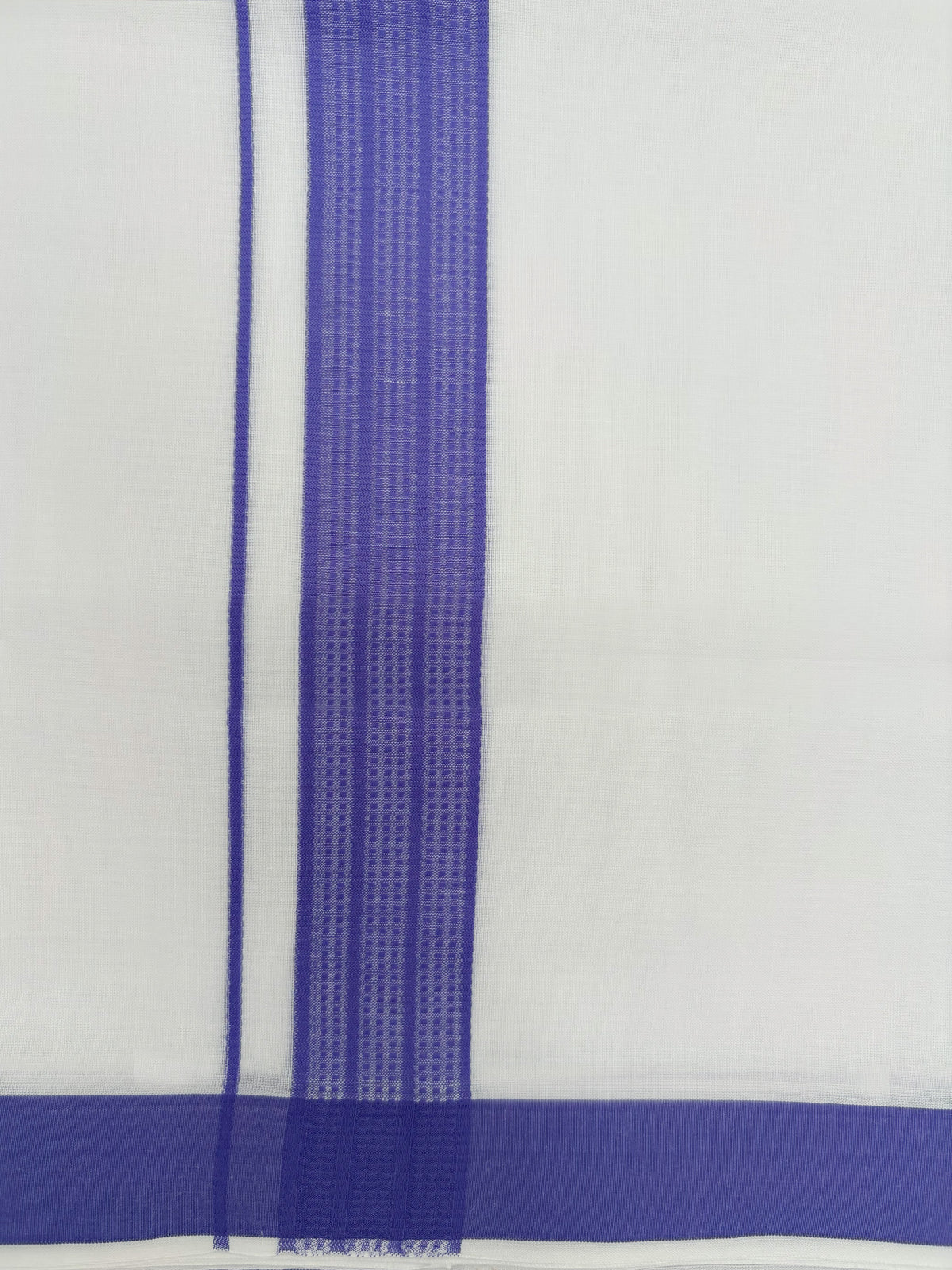 Double Layer Cotton White Dhoti With Colour Border - RFF02