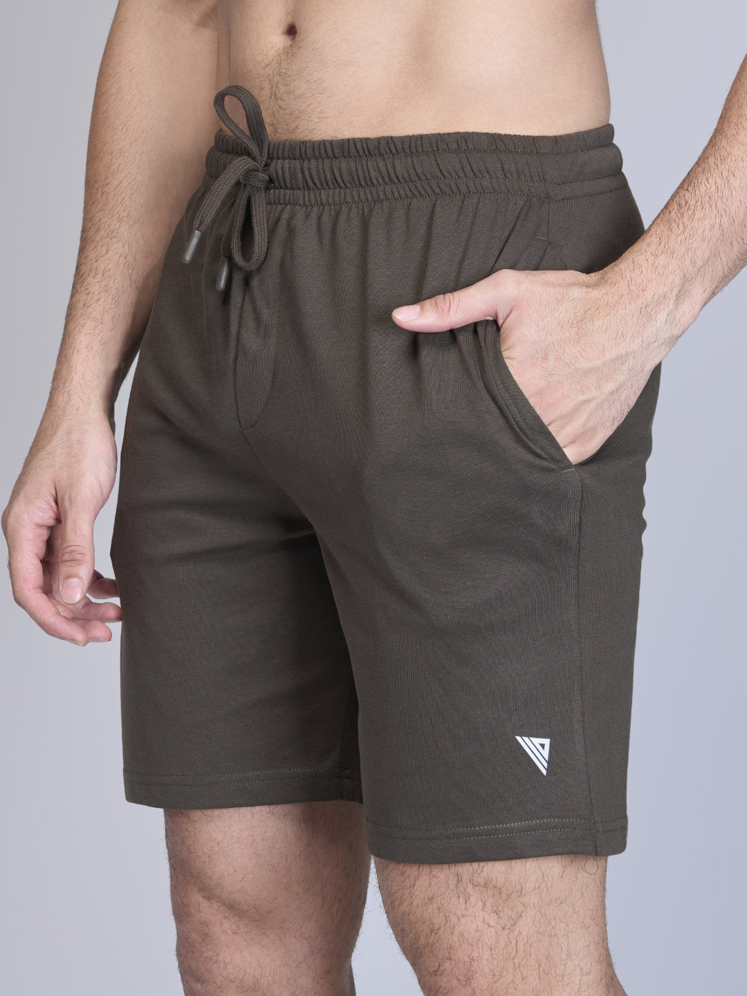 Men Cotton Rich Shorts Olive Green