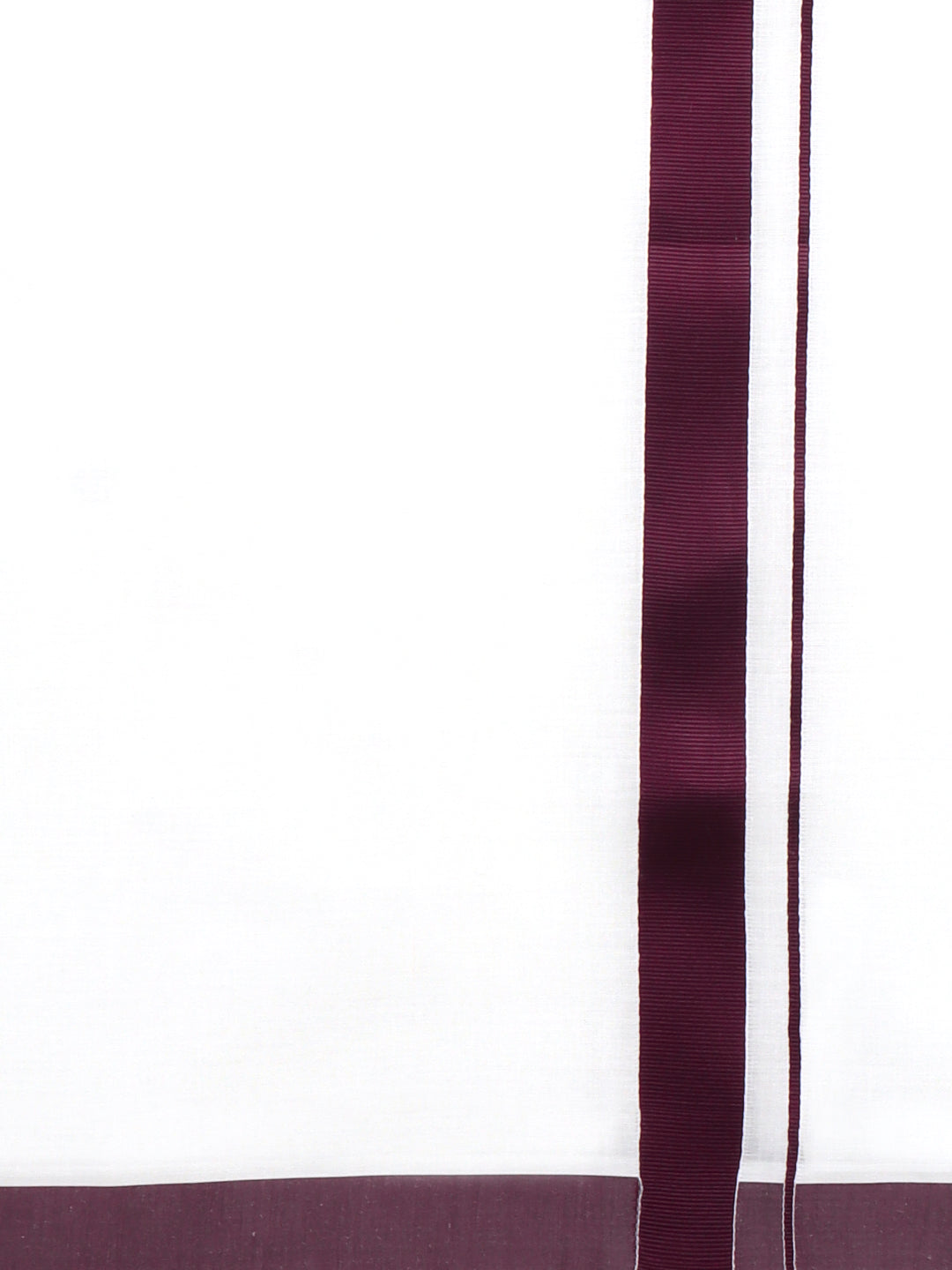 Men Cotton Blend Double Layer White Dhoti with Fancy Border TS05