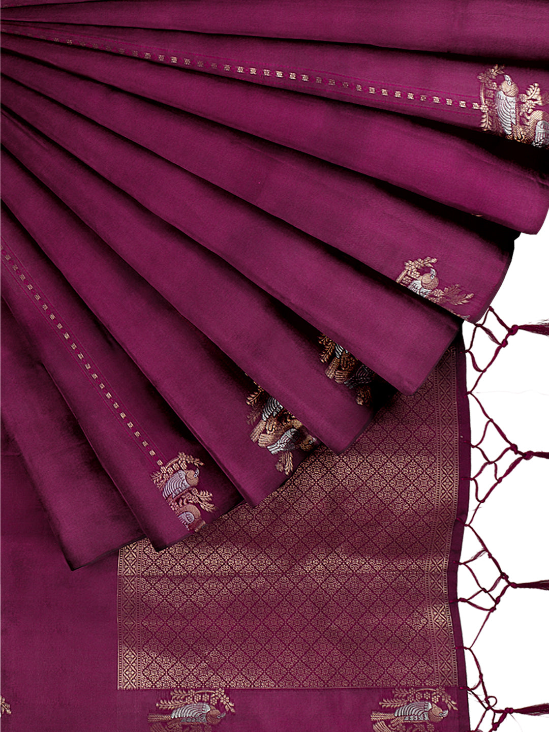 Women Majenta Semi Silk Saree SS349
