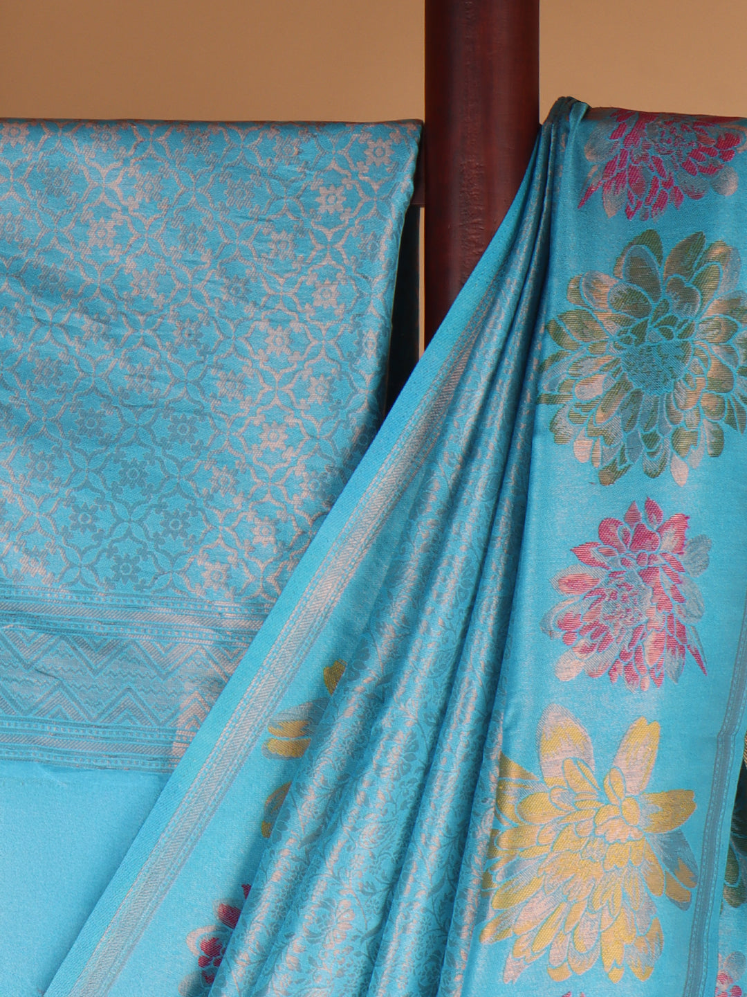 Women SkyBlue Semi Mysore Silk Saree SS380
