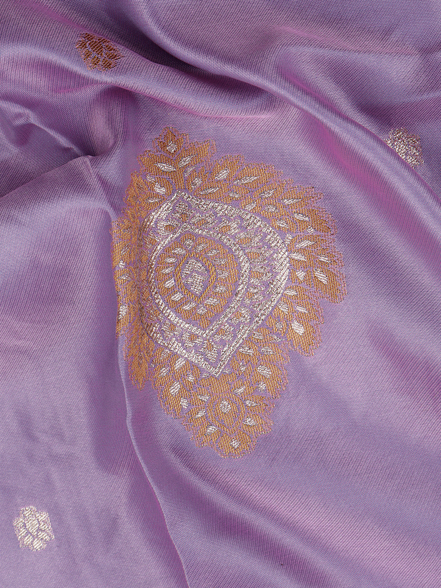Women Elegant Semi Silk Lavender Colour Saree with Tussle SS57-Zoom view