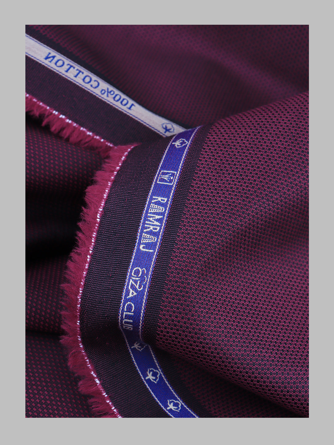 Men 100% Cotton Self Design Shirt Fabric Dark Purple Grand Iconic