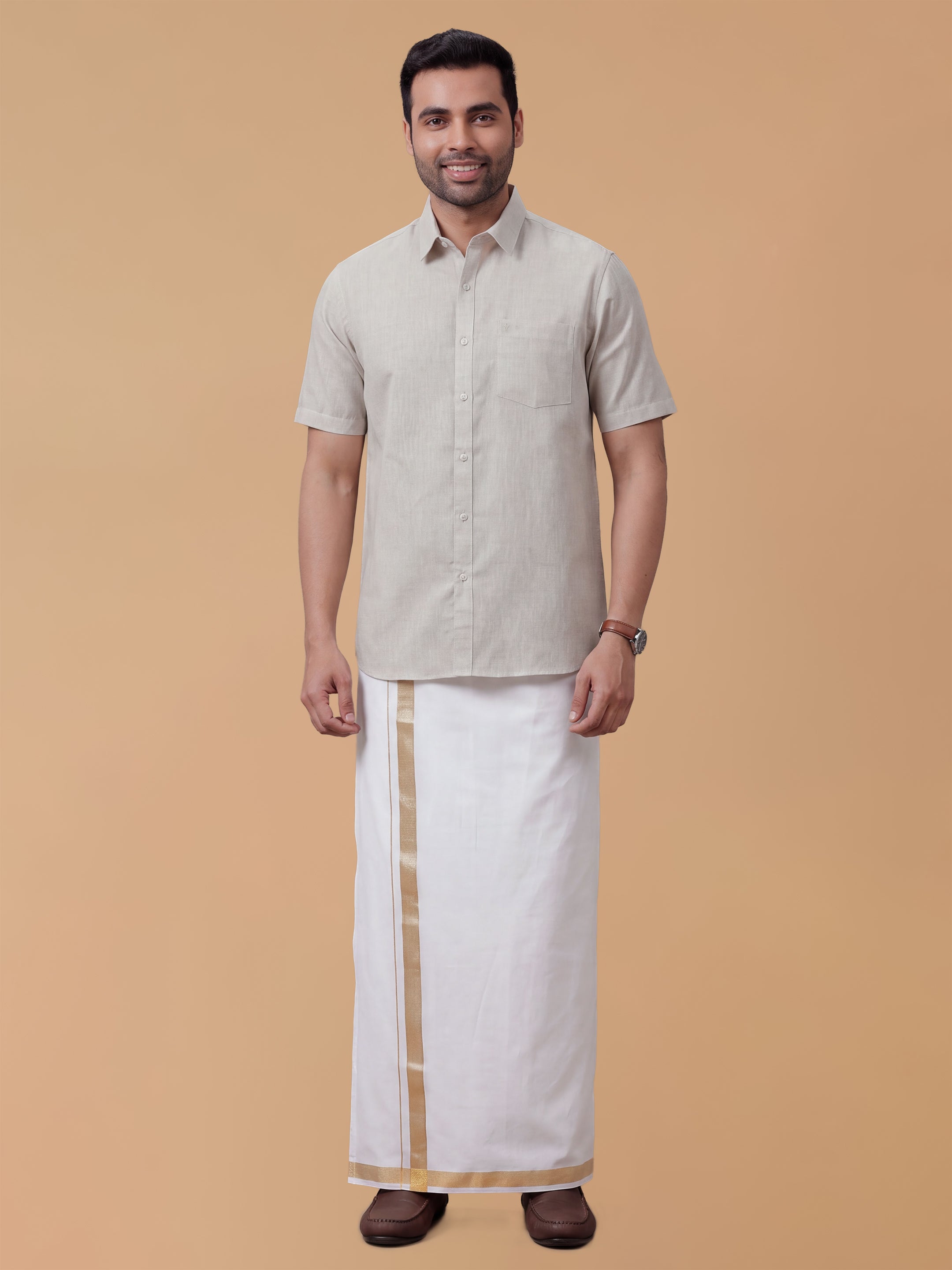 Cotton Rich Grey Regular Fit Shirt T3 CV7