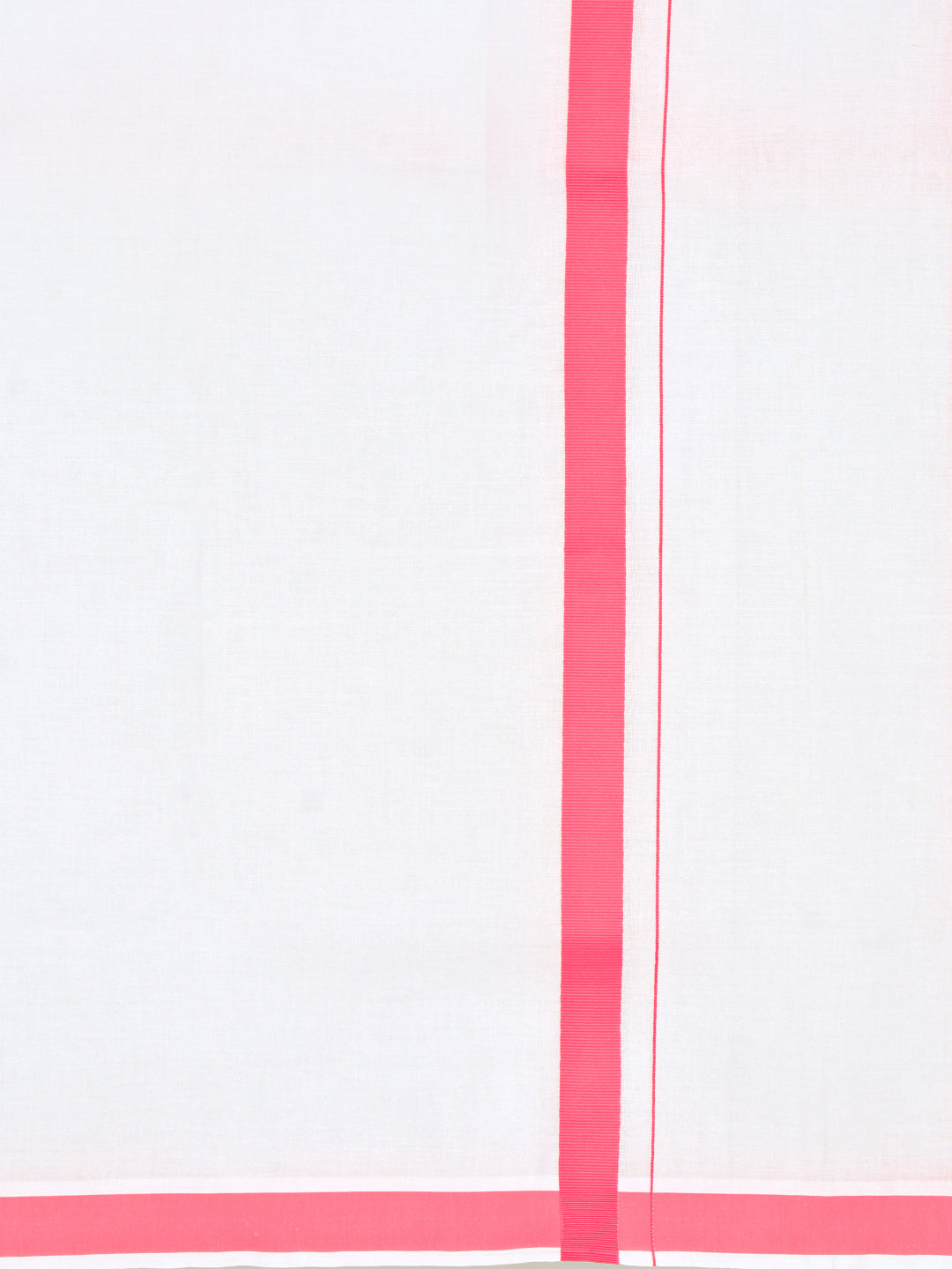 Men Cotton Blend Single Layer White Dhoti with Big Border WS25