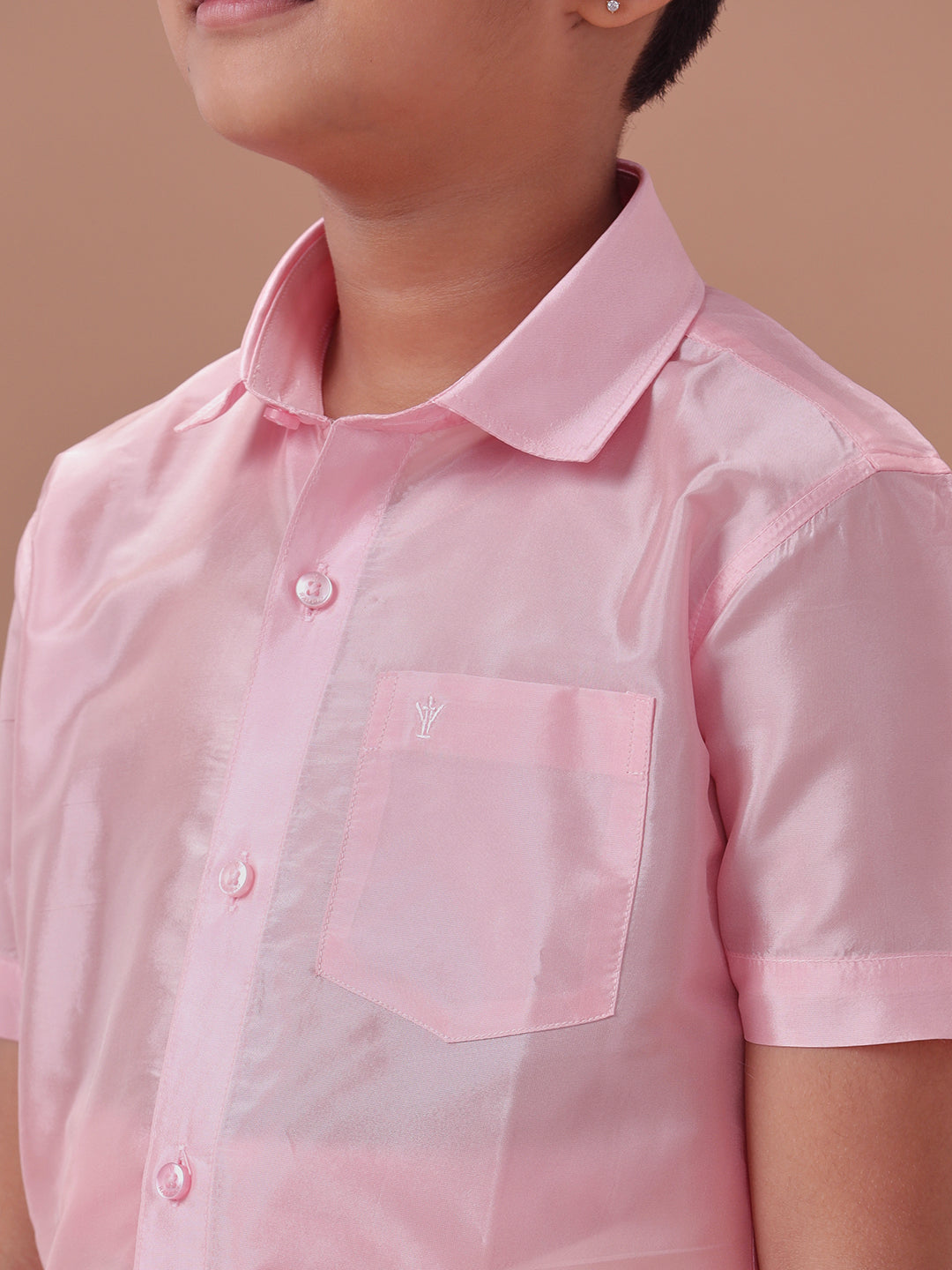 Boys Shirt & Dhoti Sets Swayamvara Petal Pink