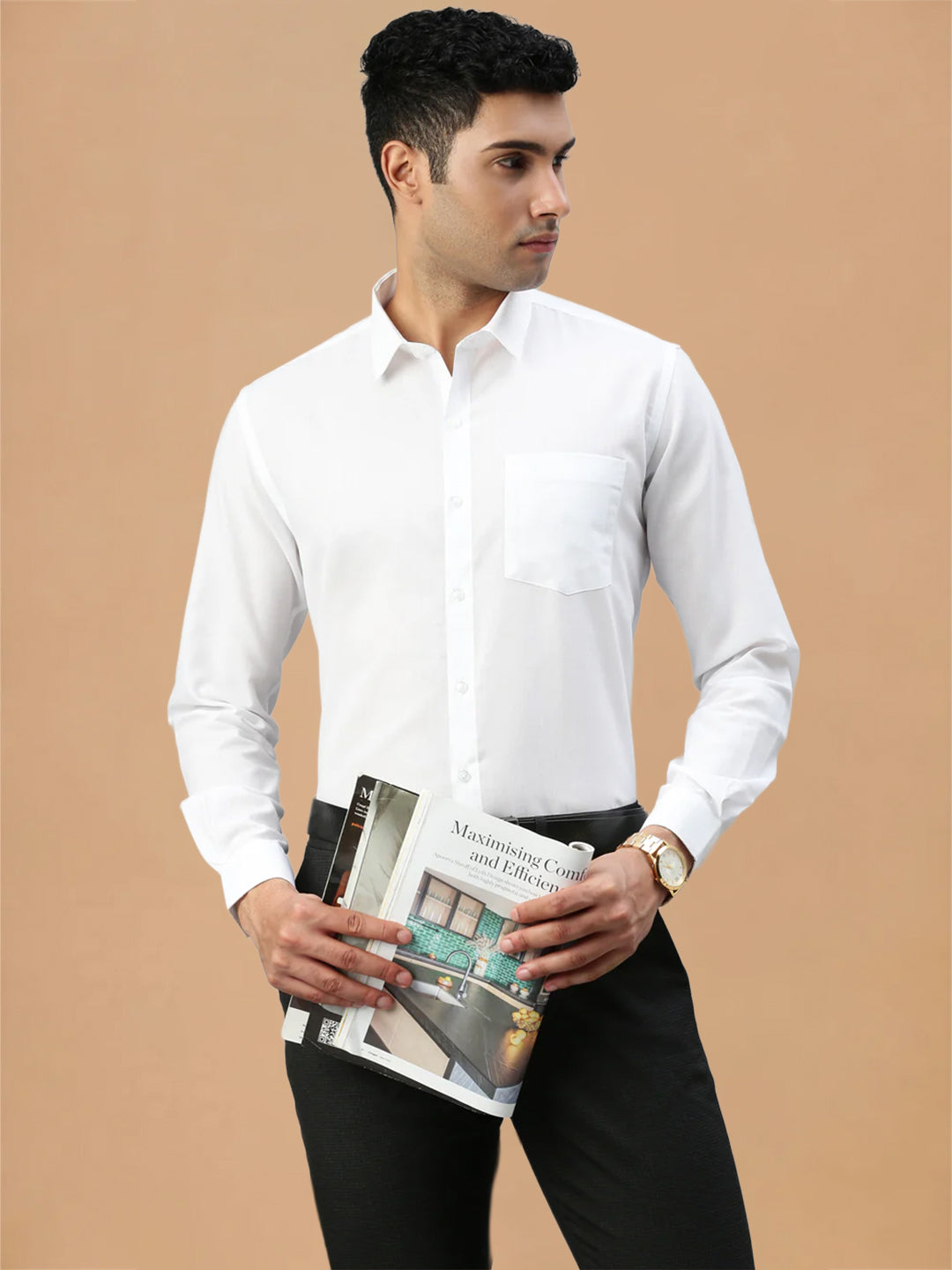 Cotton Rich Straight Cut White Shirt – Minister