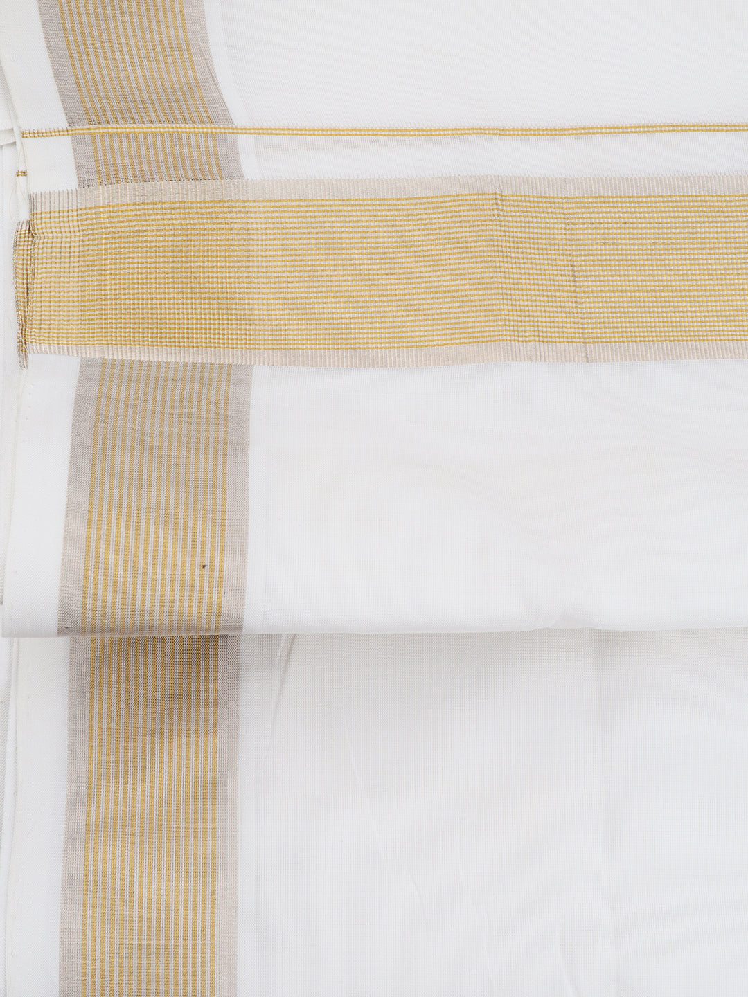 Mens Premium Handloom Dhoti Gold & Silver Jari Border HLM22