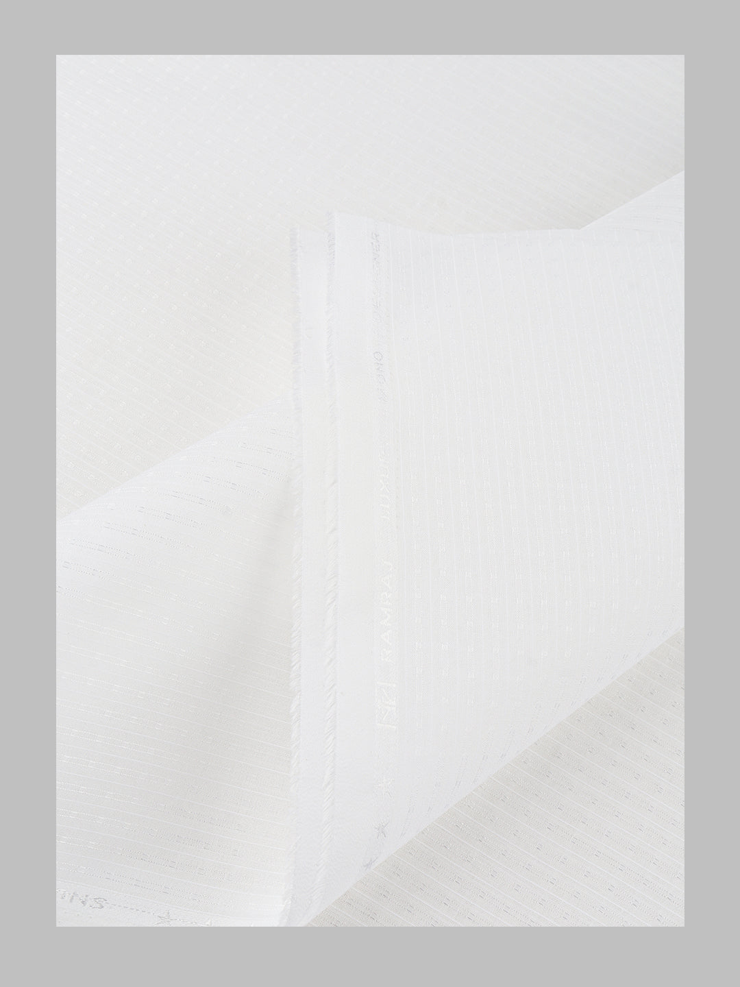 Men Mono Cotton Self Design Shirting White Ideal Dobby 02
