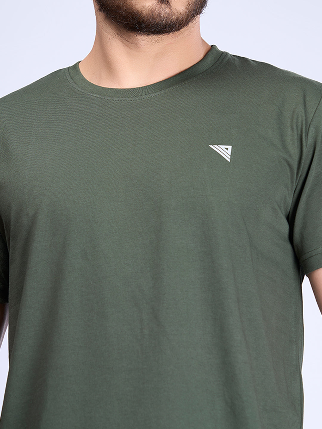 Men Cotton Hunter Green Half Sleeves Expert Tee - ET5