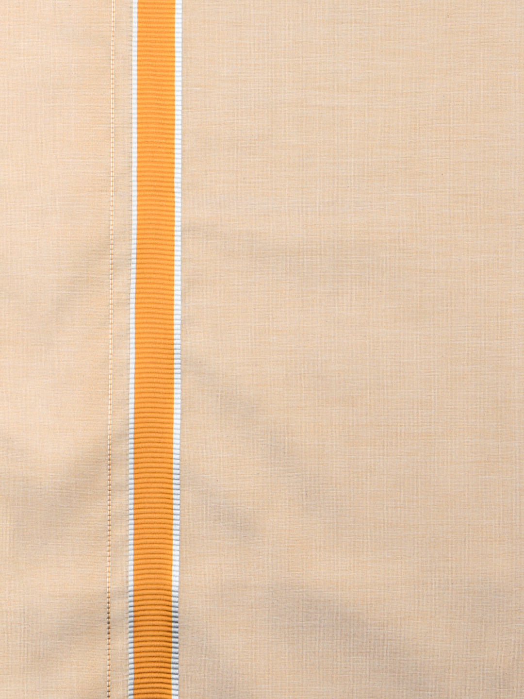 Men Tissue with Gold with Silver Jari Border Single Layer Dhoti