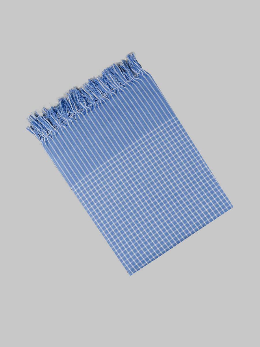 Hero Checked Towel Colour (2 PCs Pack)-Blue