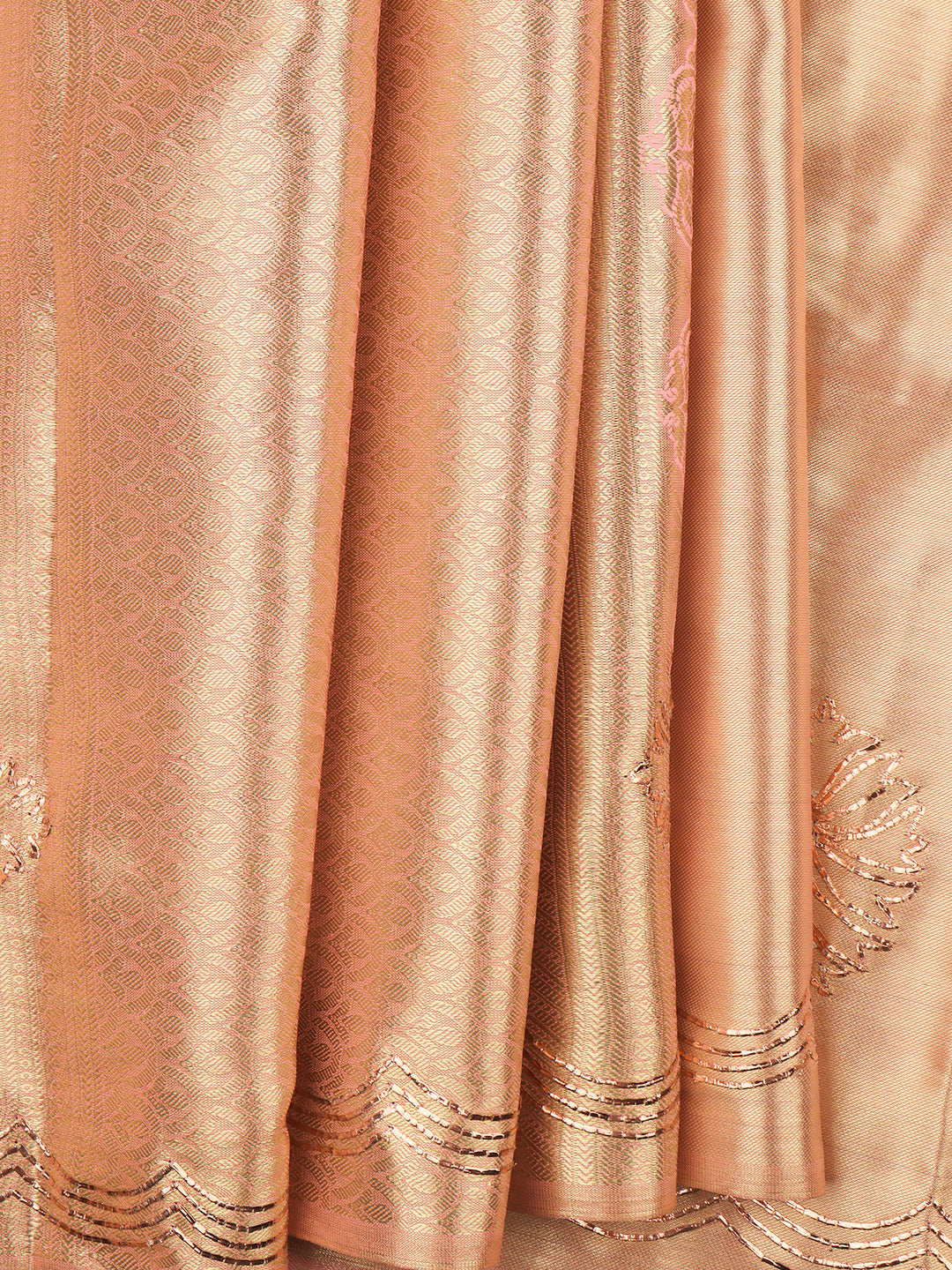 Women Peach Semi Silk Saree SS326