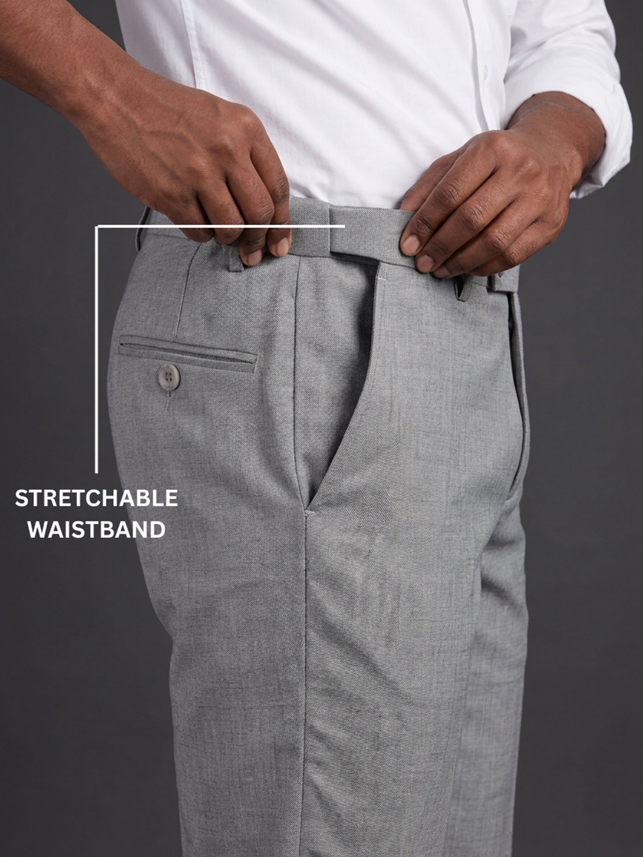 Prima Club Cotton Poly Viscose Stretchable Waistband Grey Pants