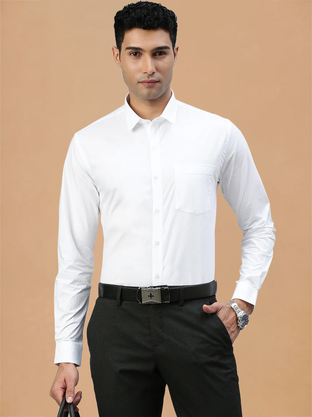 100% Cotton White Shirt – Pure Cotton | Prestigious Fit