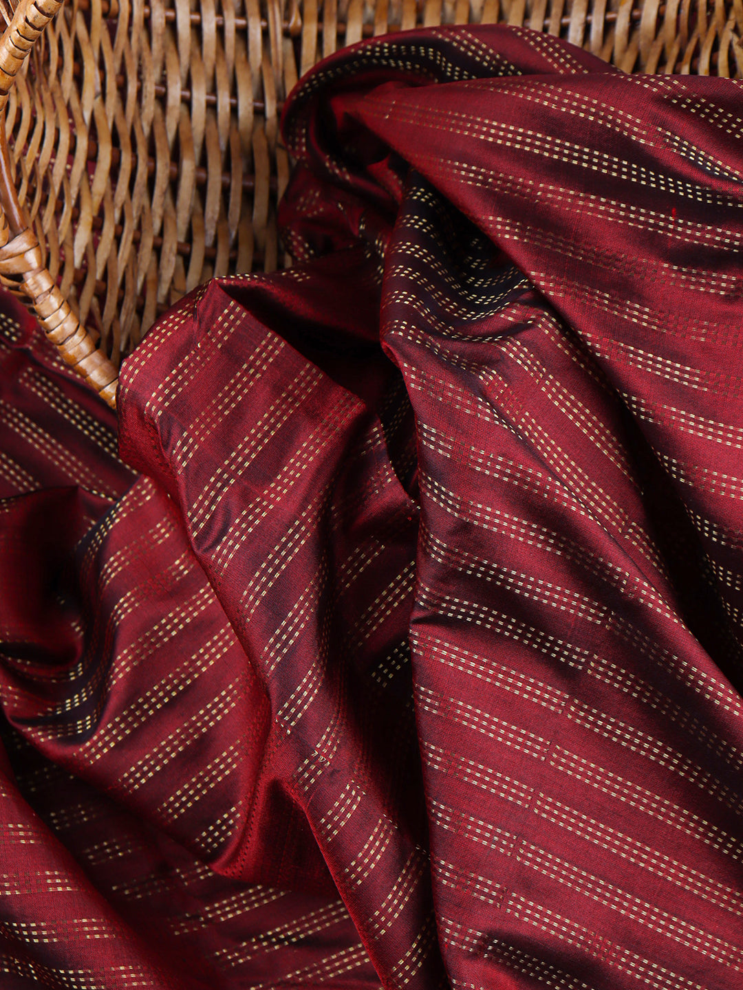 100% Pure Silk Shirt Fabric Maroon