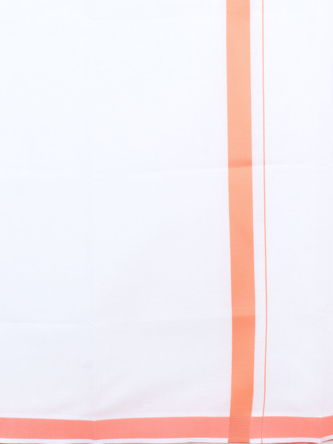 Men Cotton Blend Single Layer White Dhoti with Big Border WS28