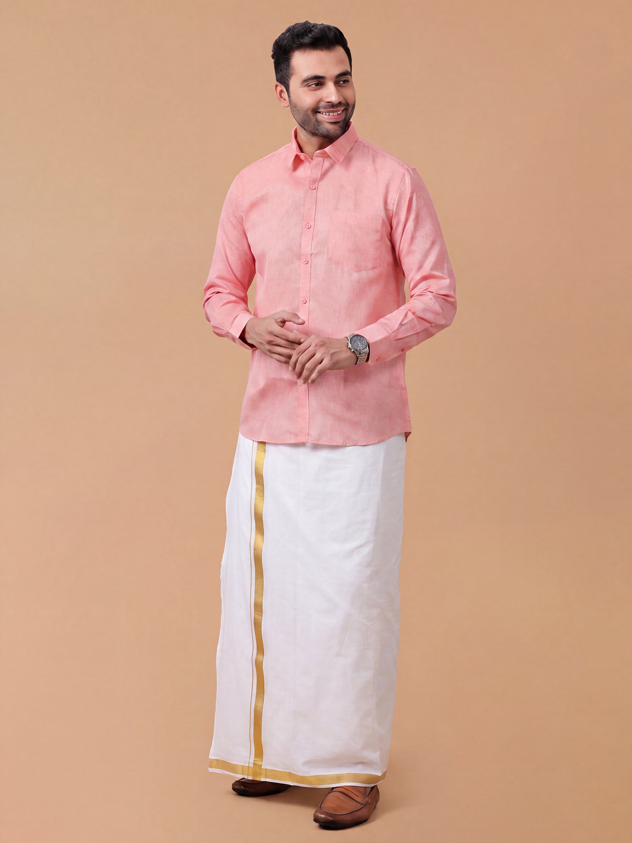 Cotton Rich LT Pink Regular Fit Shirt T3 CV11