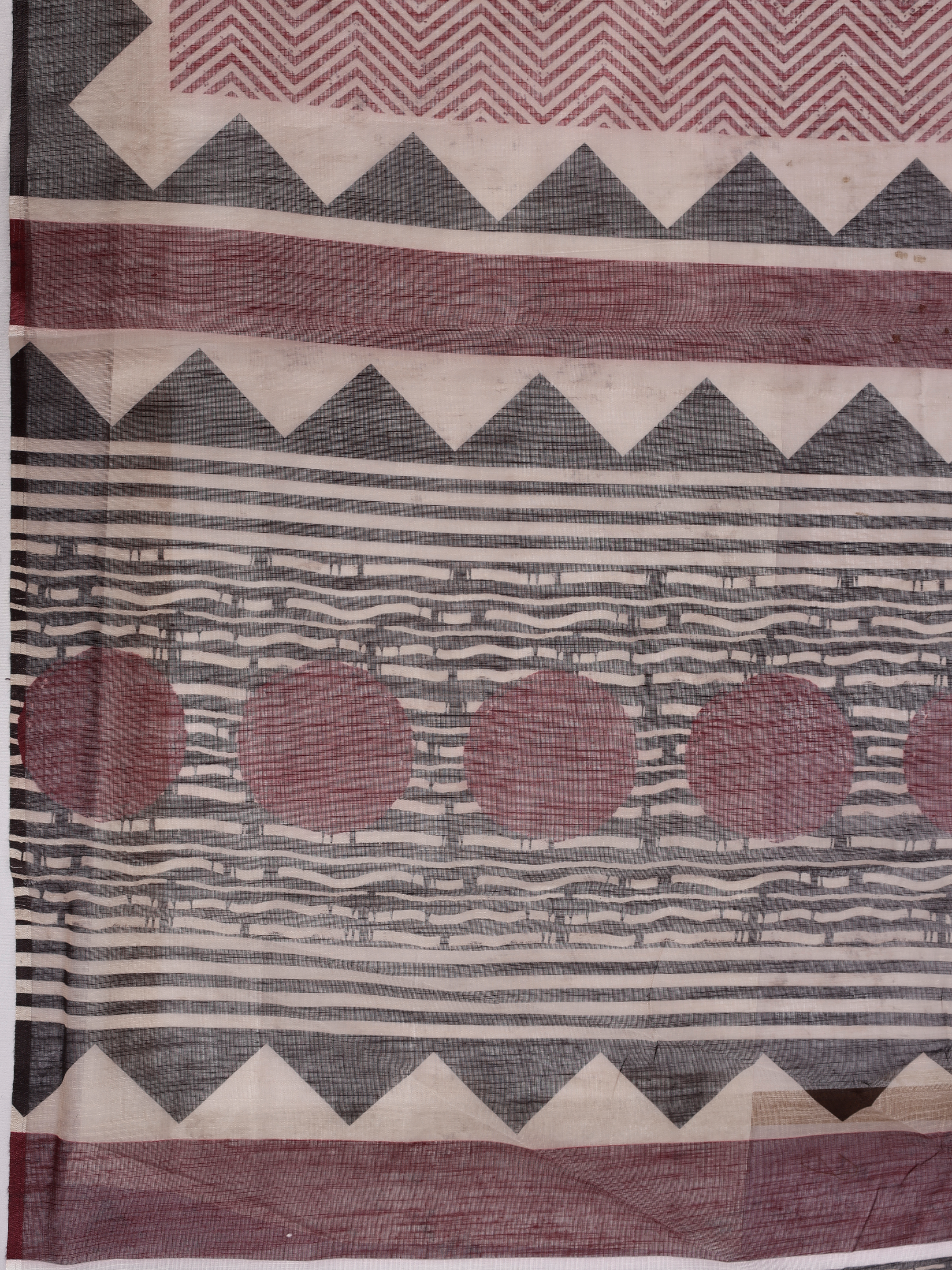 Women Linen Printed Dark Purple with Brown Saree SL258