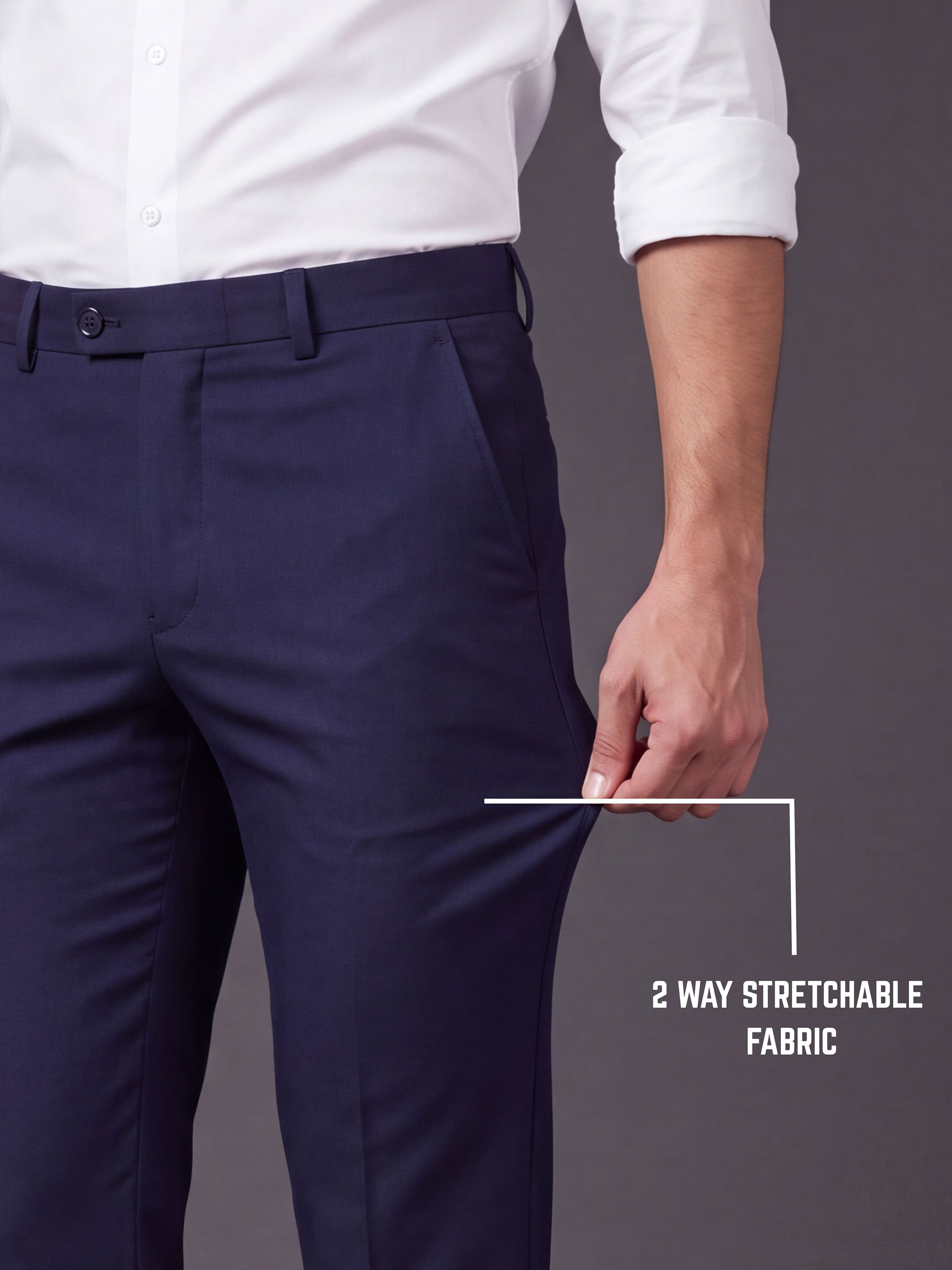 Prima Club Cotton Poly Viscose Stretchable Waistband Dark Blue Pants