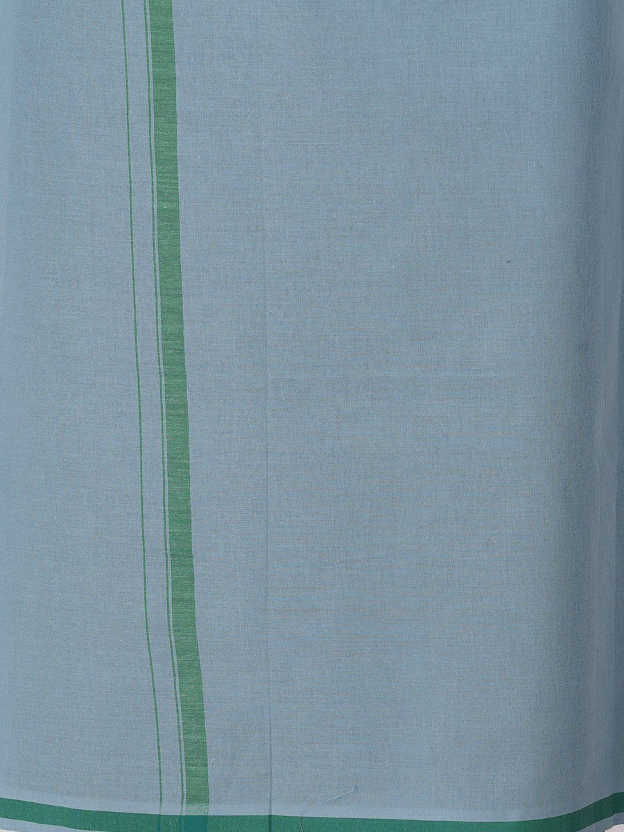Mens Grey Lungi with Green Fancy Border Enrich Colour 3-Zoom view