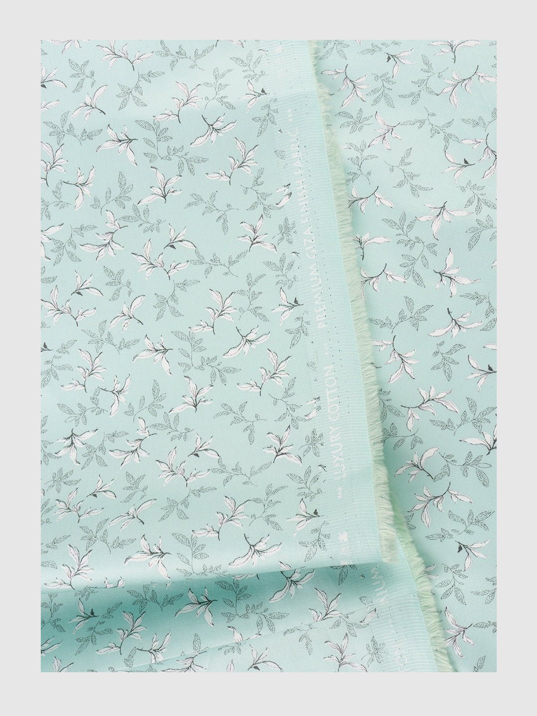 Men Cotton Rich Mint Blue Printed Shirt Fabric Oslo Print