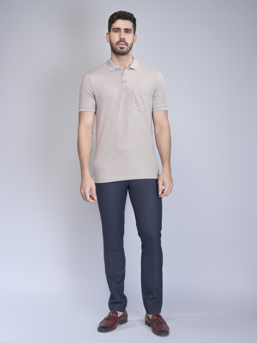 Mens Expert Polo Tshirt with Pocket Silver Berry EP24