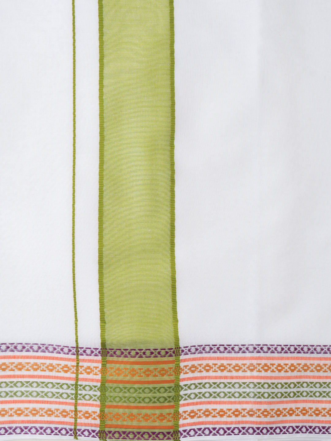 Men Cotton Green Fancy Border Panchakacham with Angavasthram Srirasthu(9+5) SR50