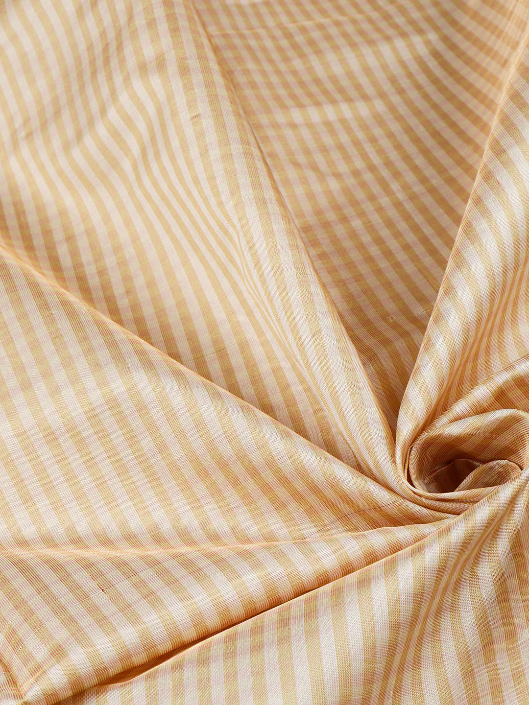Mens Checked Dark Cream Pure Silk Tissue 10 Meter Shirt Fabric-Zoom View