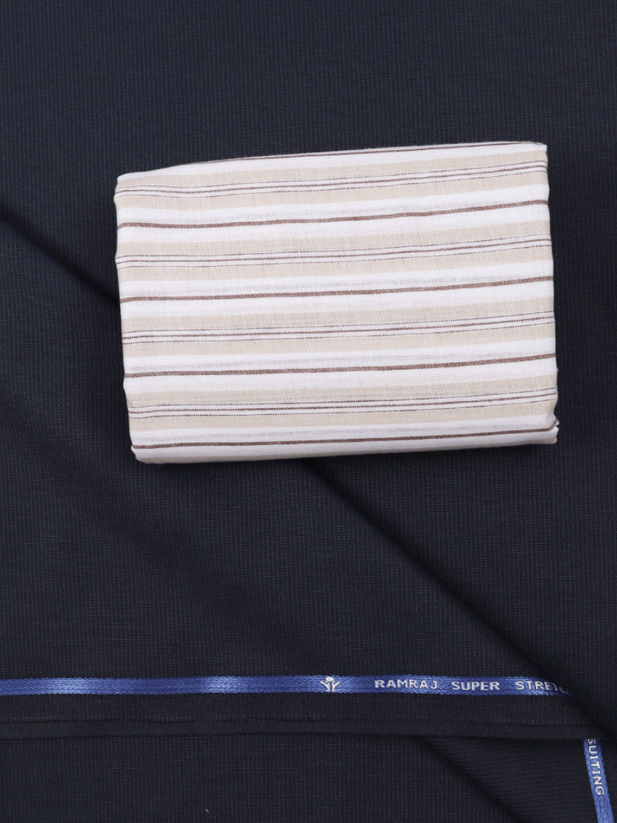 Cotton Striped Shirting & Suiting Gift Box Combo RY39-Double side view