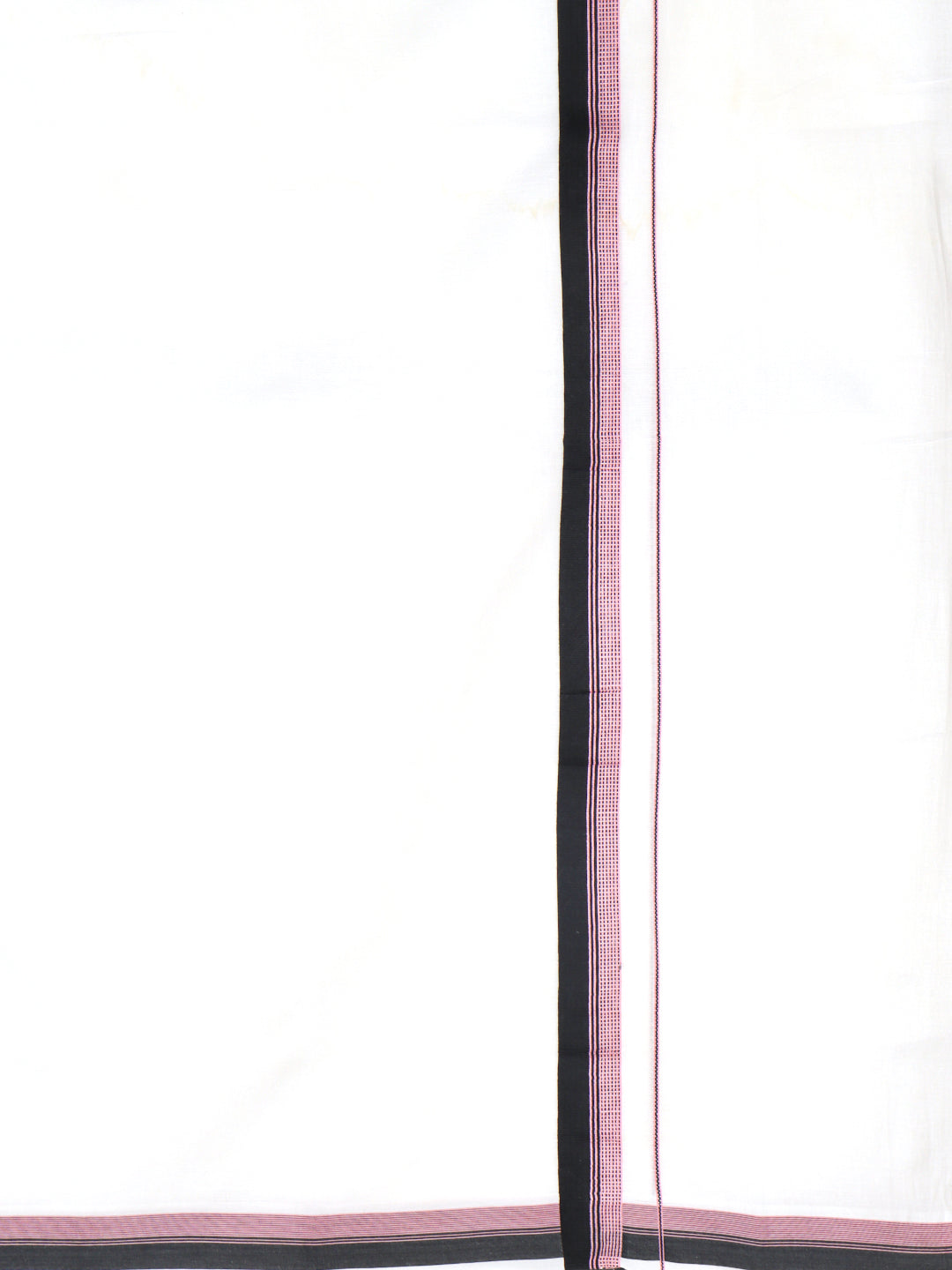 Men 100% Cotton Double Layer White Dhoti with Fancy Border EF01
