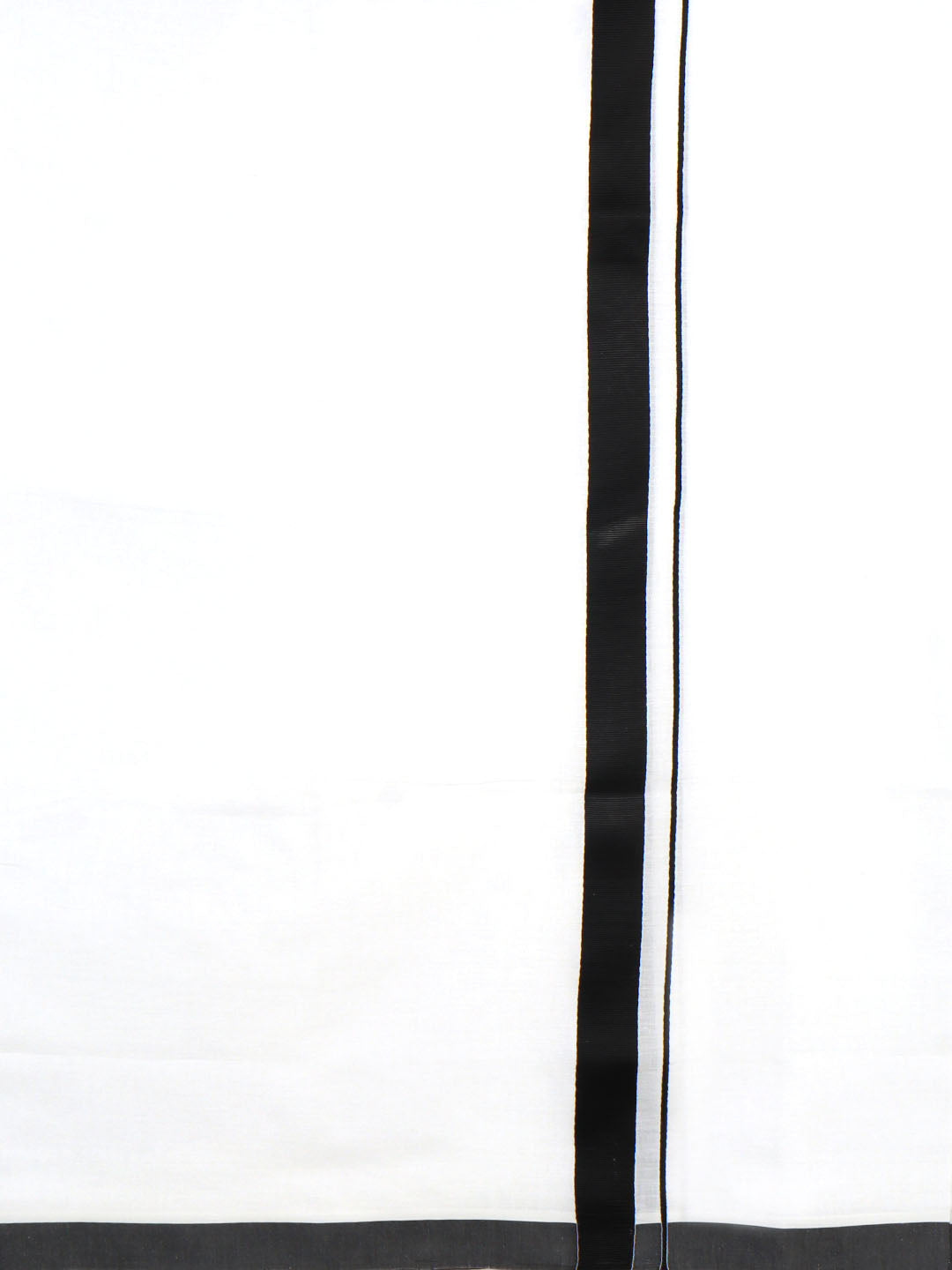 Men Cotton Blend Double Layer White Dhoti with Fancy Border TS01