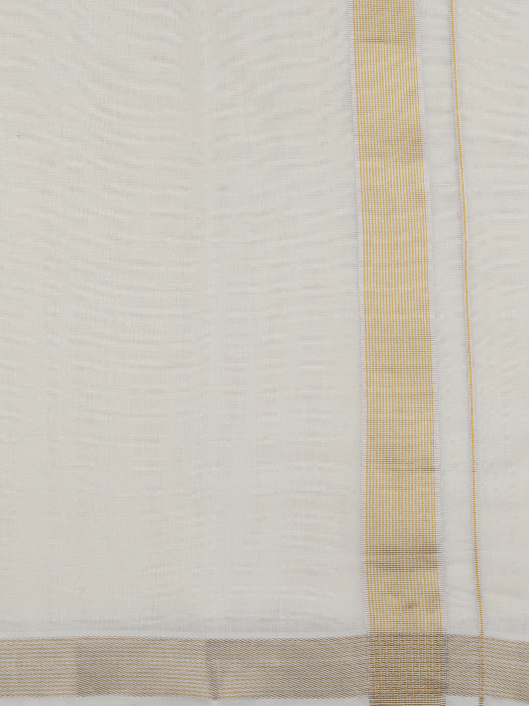 Mens Premium Handloom Dhoti Gold & Silver Jari Border HLM24