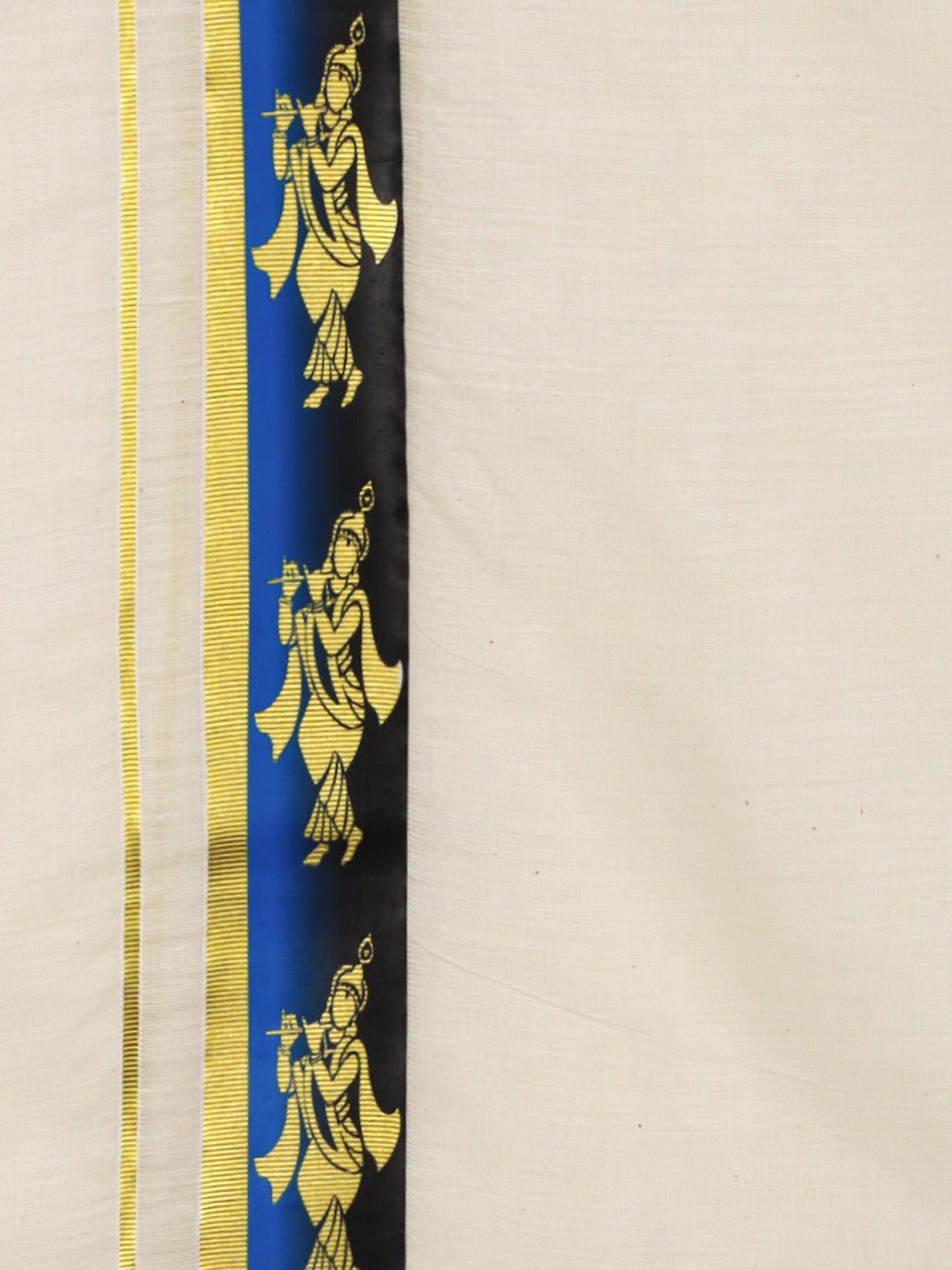Men Kora Cotton Double Layer Dhoti with Double Side Fancy Jari Border PR11