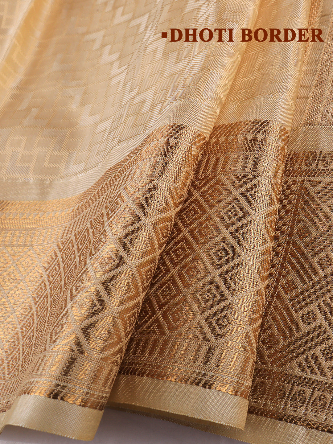 Men Art Silk Jari Dhoti & Shirting Peach Mangalakara Set 140k (2 in 1)