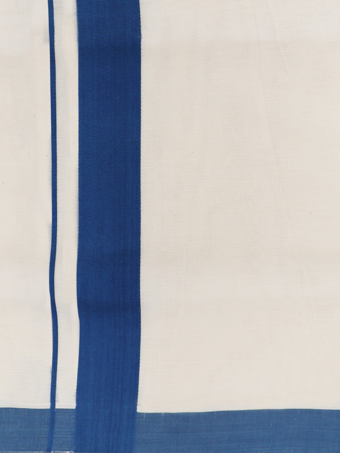 Double Layer 100% Cotton Cream Kora Dhoti with Colour Border - BSD02