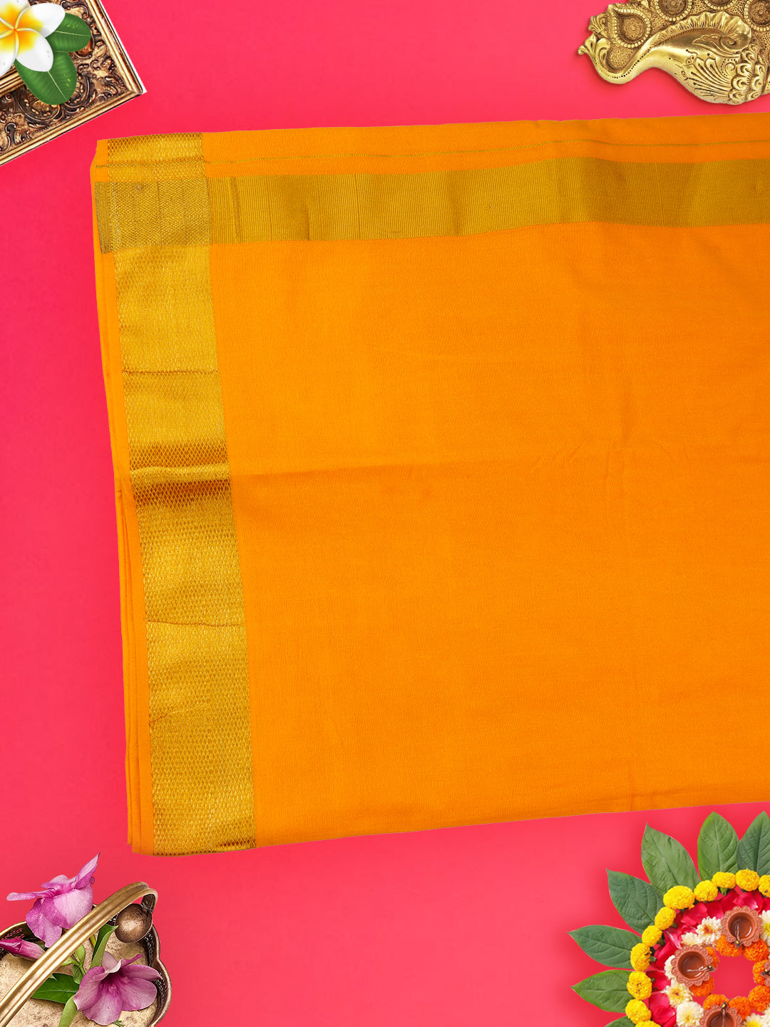 Mens Panchakacham Dhoti with Angavasthram Dheeksha Mango (9+5)-View four