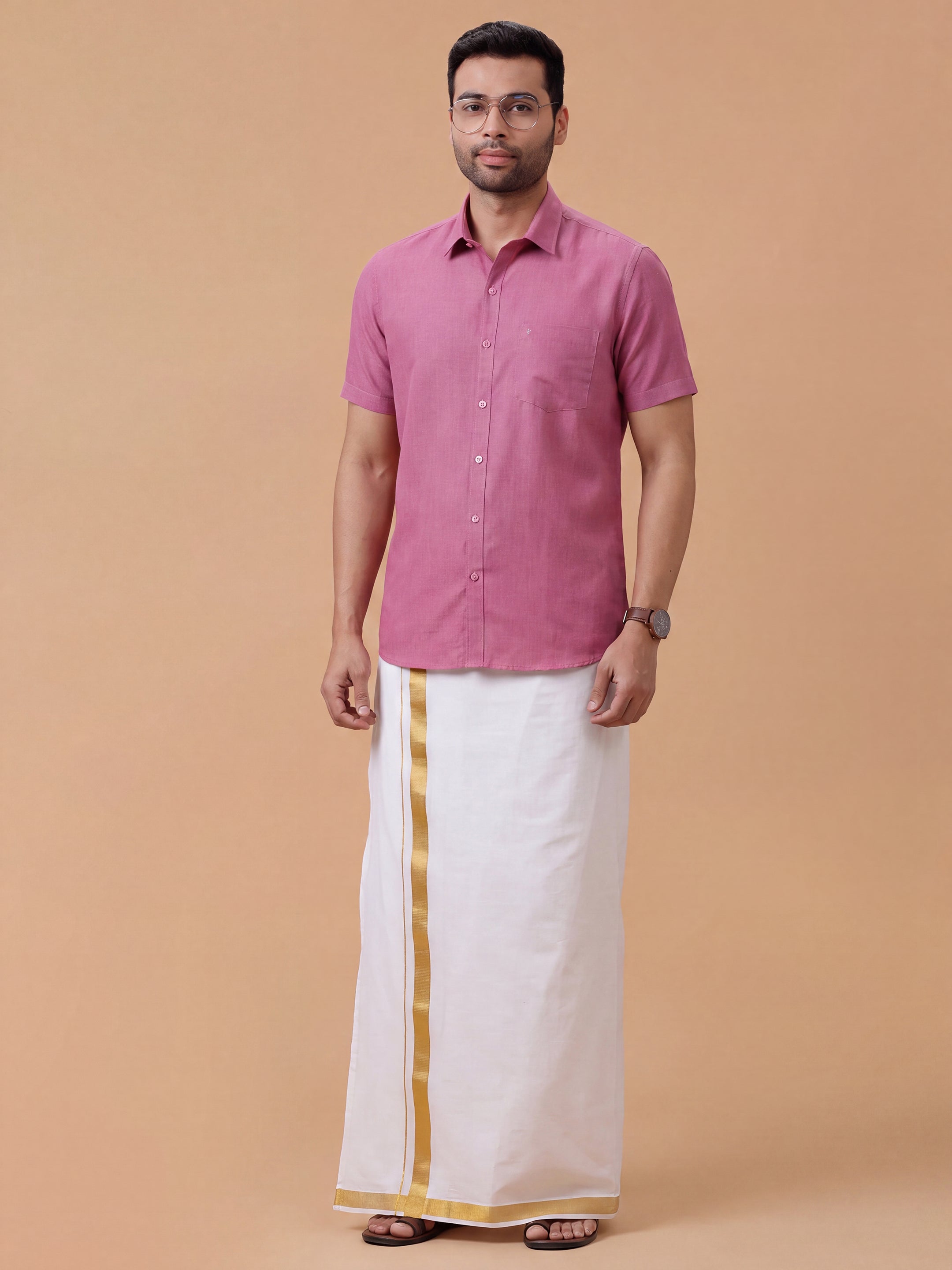 Cotton Rich Purply Pink Regular Fit Shirt T1 GC16