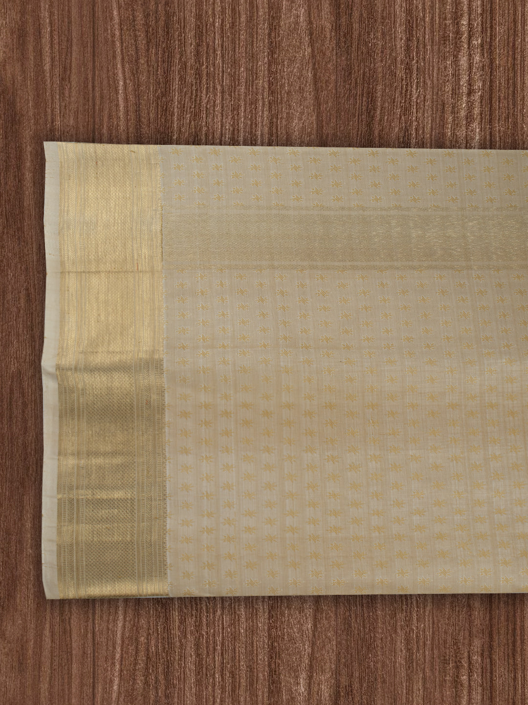 Men 100% Pure Silk 4"  Jari Gold Border Amirtham