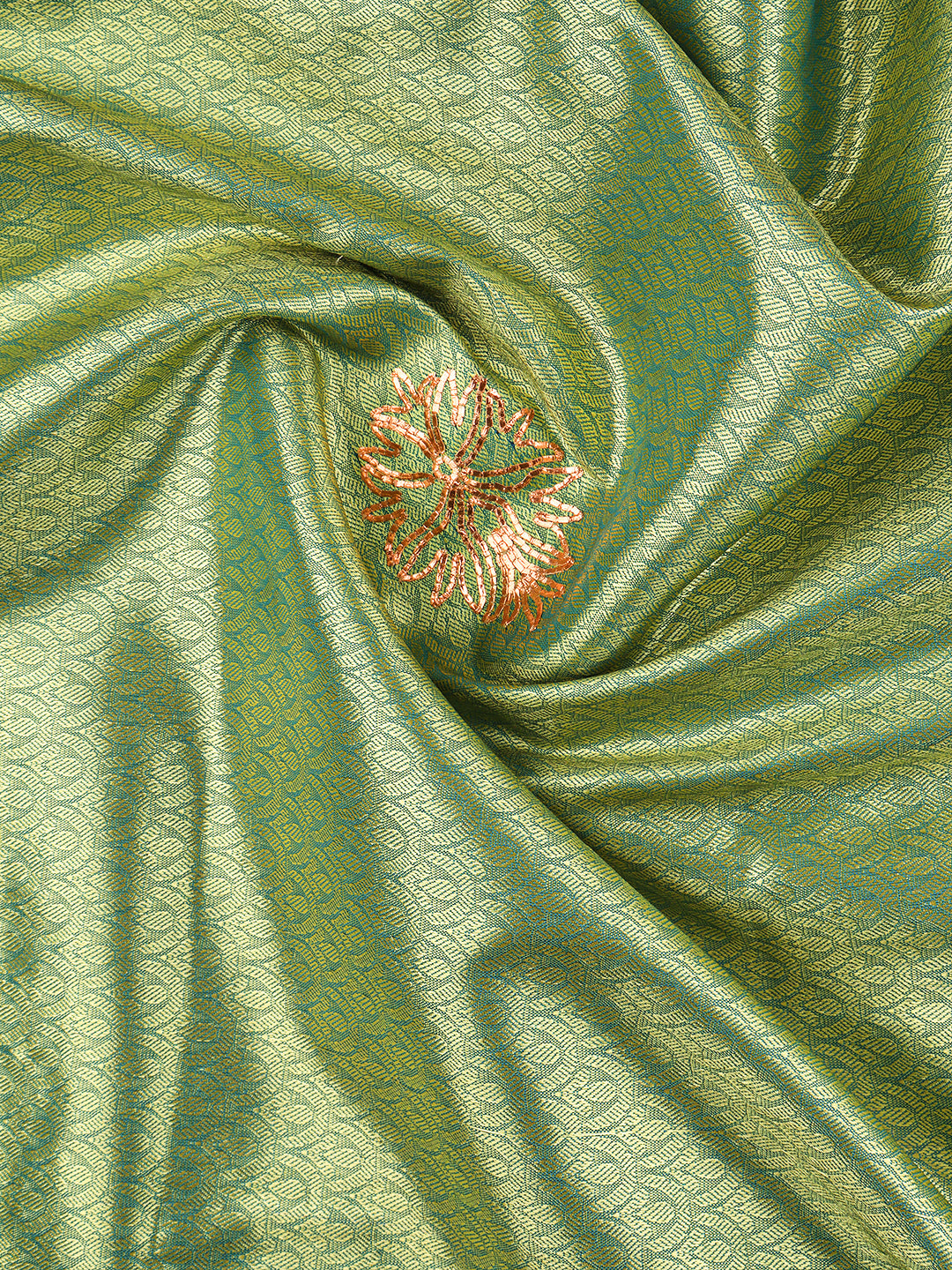 Women Green Semi Silk Saree SS328