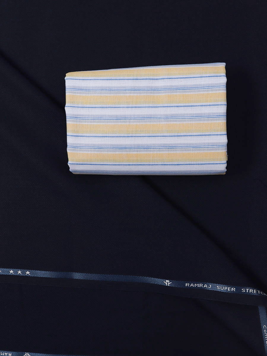 Cotton Striped Shirting & Suiting Gift Box Combo RY38-Double side view