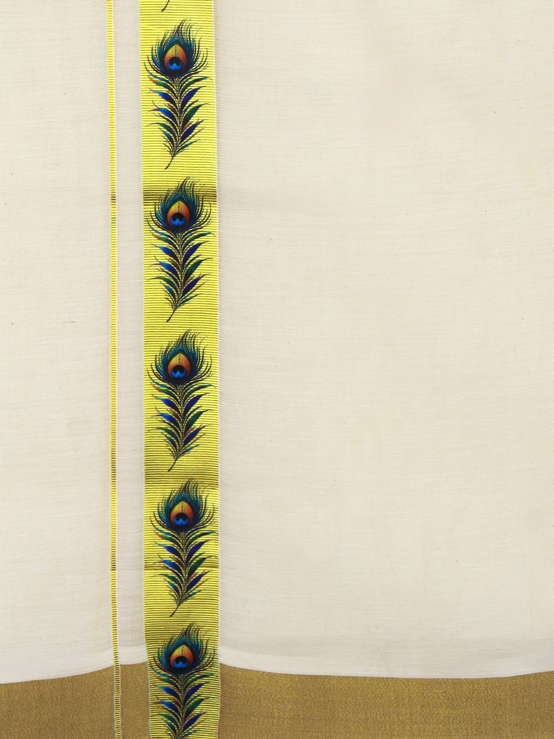 Men Kora Cotton Double Layer Dhoti with Double Side Fancy Jari Border PR12