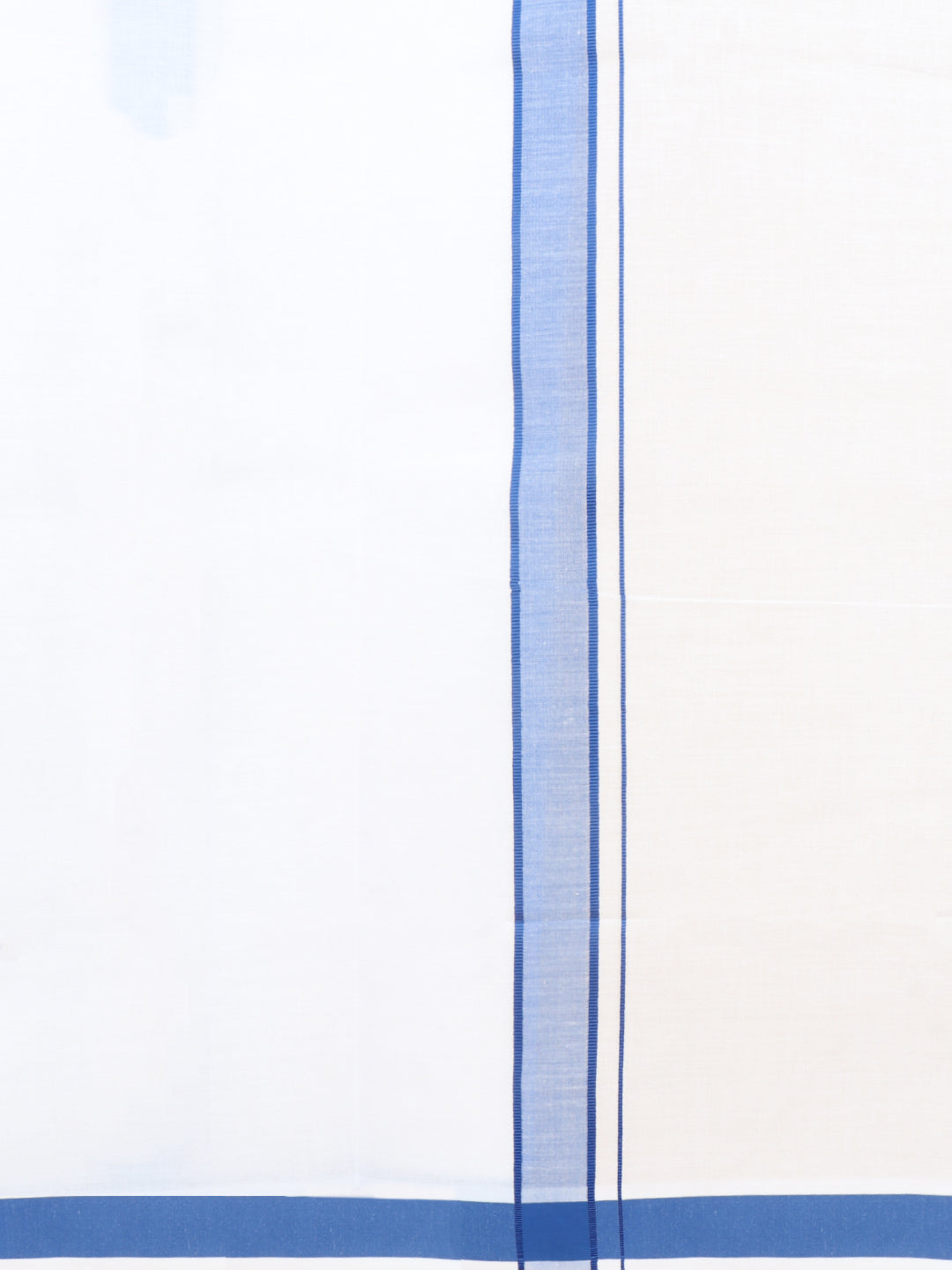 Men Cotton Blend Single Layer White Dhoti with Fancy Border PB4