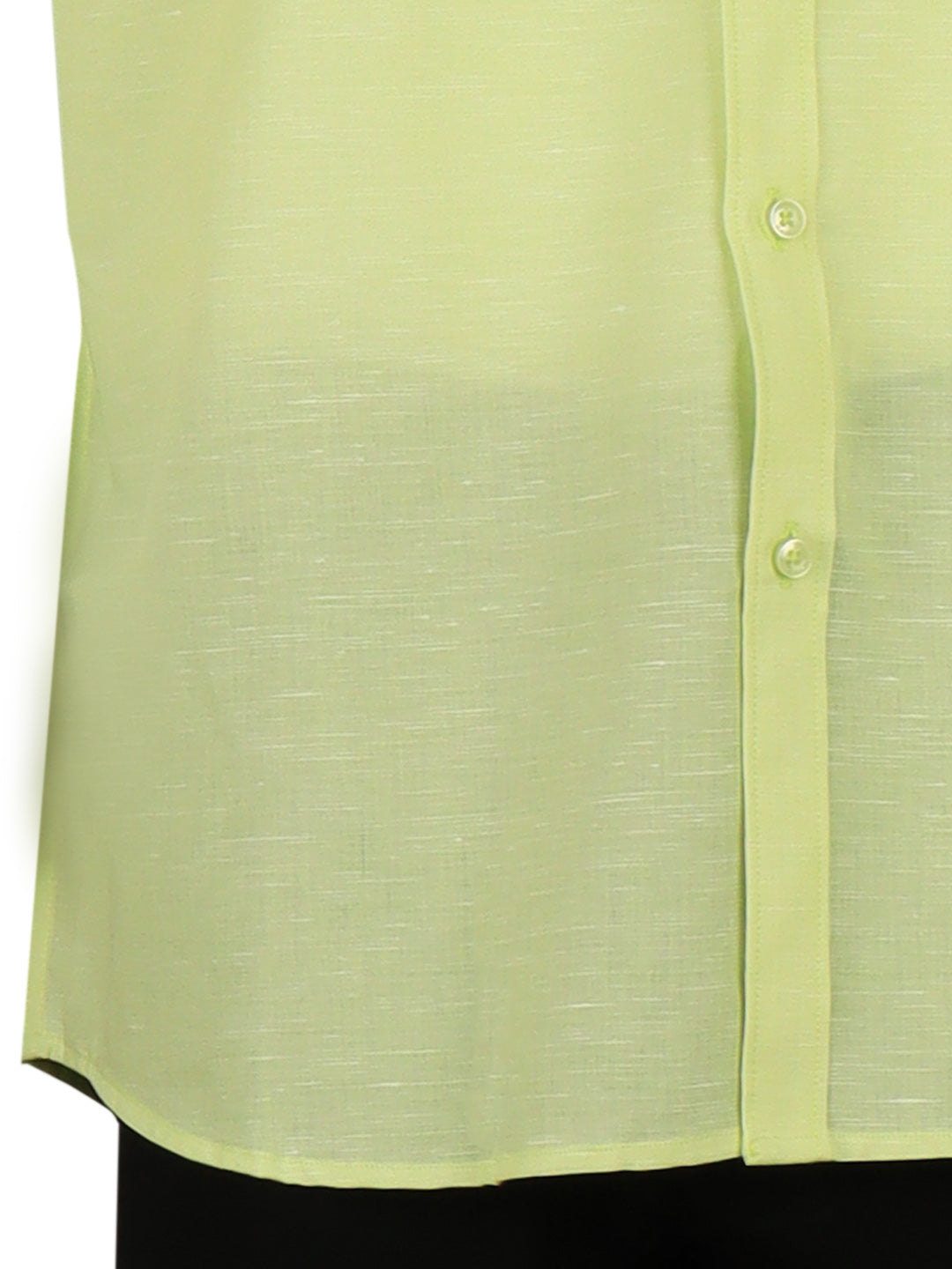 Men Greenish Yellow Linen Cotton Chinese Collar Shirt LF3