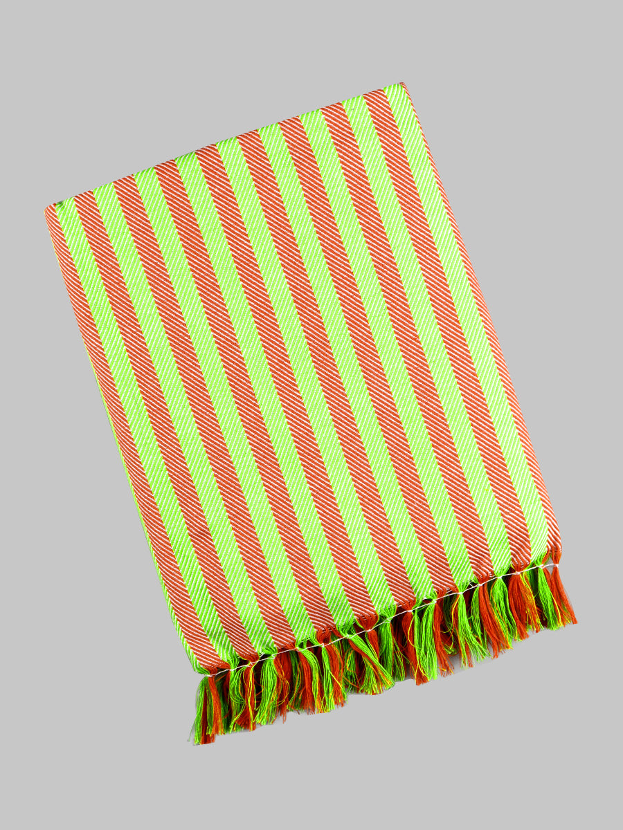 Nice Time Cotton Colour Bath Towel-Green with Red